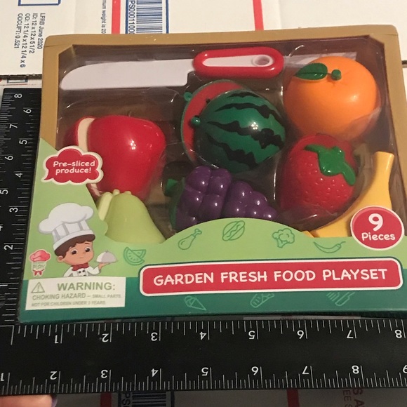 Relist Gourmet Play Garden Fresh Fruit Food Toy With Crate Playset 9 Pieces New - Picture 5 of 12